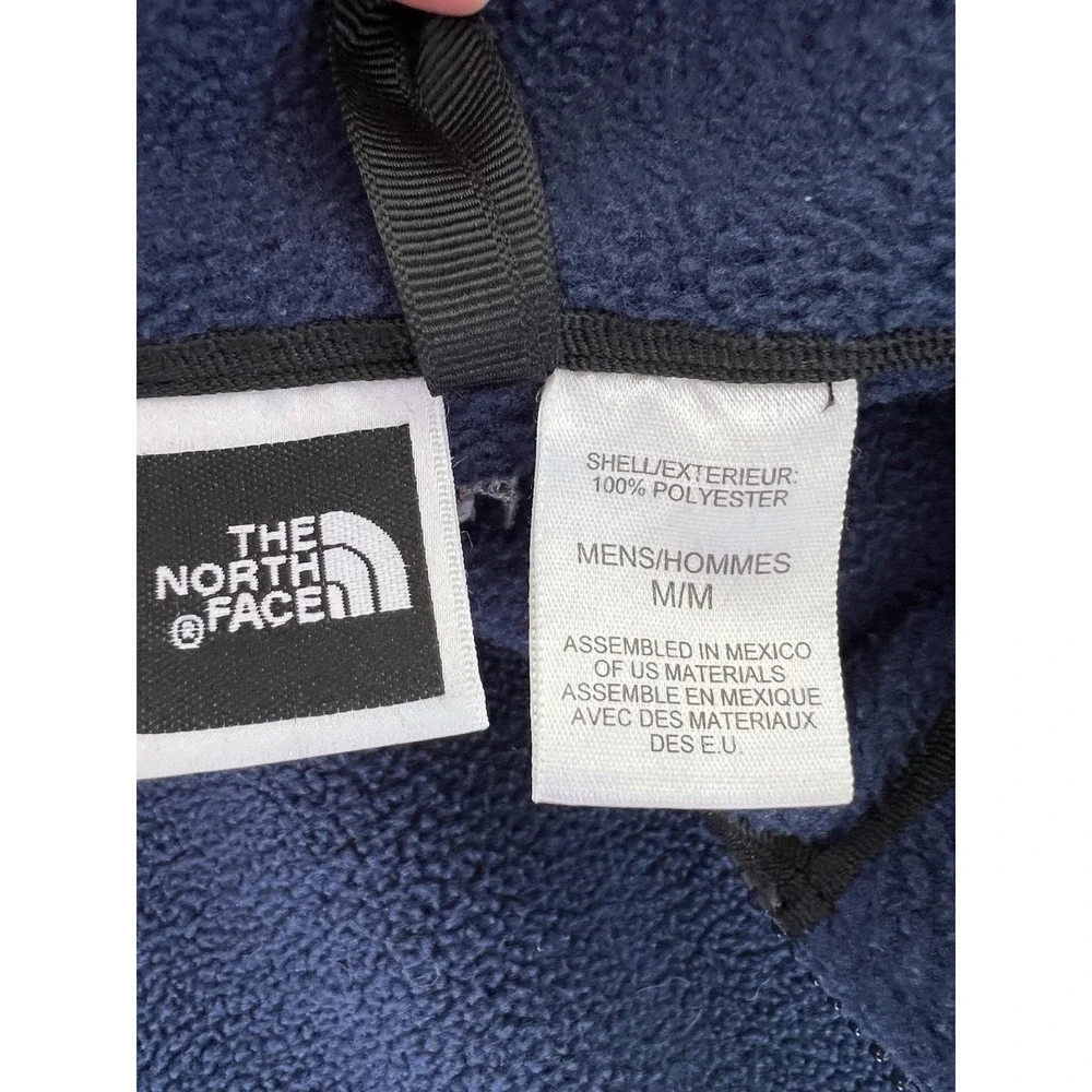 VTG The North Face Men's Sz Medium Full Zip Fleece Polartec Jacket Navy Blue Y2K